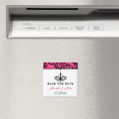 ピンク白黒シャンデリア結婚式の引き出物磁石 マグネット (インサイチュ (食洗機))