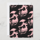 ピンク白黒スカルバックハローウィンパーティ 招待状 (裏面)
