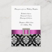 ピンク白黒ダマスク披露宴エンクロージャカード エンクロージャーカード (裏面)