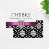 ピンク白黒ダマスコウェディングバードリンク券 (デスク)