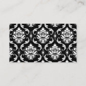 ピンク白黒ダマスコウェディング座席表 プレイスカード (裏面)