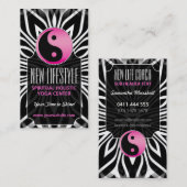 ピンク白黒バランスライフコーチ名刺 名刺 (正面/裏面)