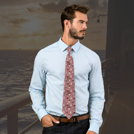 ピンク白黒パイナップル ネクタイ