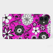 ピンク白黒フラワーアートiphone 5ケース Case-Mate iPhoneケース (裏面(横))