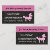 ピンク白黒プードルペットサービストリマー 名刺 (正面/裏面)