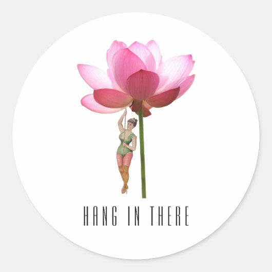 ピンク白黒モダンクラシックラウンドステッカー ラウンドシール (正面)