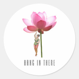 ピンク白黒モダンクラシックラウンドステッカー ラウンドシール