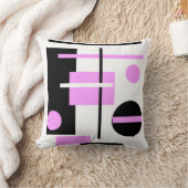 ピンク白黒モダン抽象芸術 クッション (ブランケット)