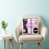 ピンク白黒モダン抽象芸術 クッション (椅子)