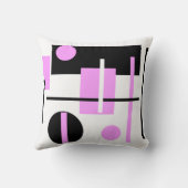 ピンク白黒モダン抽象芸術 クッション (裏面)