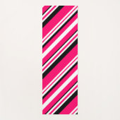 ピンク白黒対角ストライプ ヨガマット (正面)