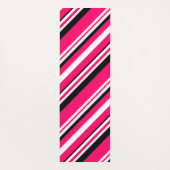 ピンク白黒対角ストライプ ヨガマット (裏面)