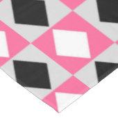 ピンク白黒幾何学的な菱形ダイヤモンド テーブルクロス (アングル)
