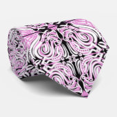 ピンク白黒曲線抽象芸術繰り返しパターン ネクタイ (ロール)