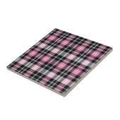 ピンク白黒格子縞 タイル (側面)