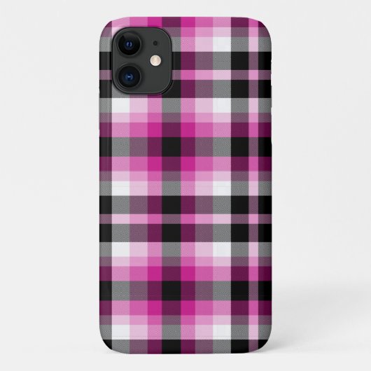ピンク白黒格子縞 Case-Mate iPhoneケース (裏面)