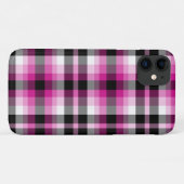 ピンク白黒格子縞 Case-Mate iPhoneケース (裏面(横))