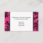 ピンク白黒結婚シャンデリアのエンクロージャカード エンクロージャーカード (裏面)