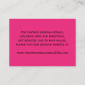 ピンク白黒結婚シャンデリアのエンクロージャカード エンクロージャーカード (裏面)