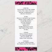 ピンク白黒結婚シャンデリアのメニューカード メニュー (裏面)