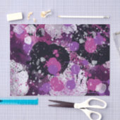 ピンク白黒絵を描(ばちゃばちゃ)跳ねる抽象芸術分離 薄葉紙 (クラフト)