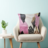 ピンク白黒金ゴールド牛革 クッション (椅子)