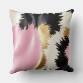 ピンク白黒金ゴールド牛革 クッション (裏面)