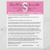 ピンク眉ワックス染色 カスタマー同意免責フォーム チラシ (裏面)