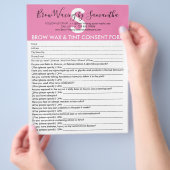 ピンク眉ワックス染色 カスタマー同意免責フォーム チラシ (手)