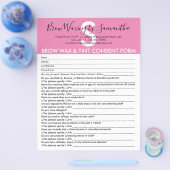 ピンク眉ワックス染色 カスタマー同意免責フォーム チラシ (シングル)