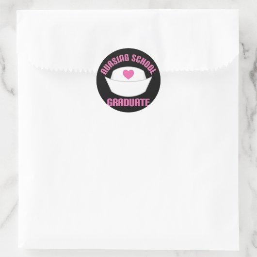 ピンク看護学校卒業生の贈り物 ラウンドシール (バッグ)