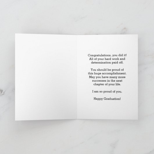 ピンク看護学校卒業 カード (内部)