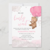 ピンク真珠の待ち赤ちゃんシャワー 招待状 (正面)