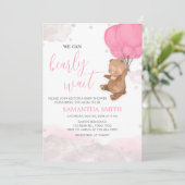 ピンク真珠の待ち赤ちゃんシャワー 招待状 (スタンド正面)