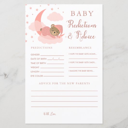 ピンク眠いクマ予測およびアドバイスカード (正面)