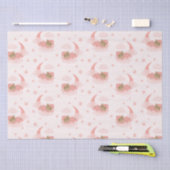 ピンク眠るベビーベアオンムーンクラウド&スターズ 薄葉紙 (クラフト)