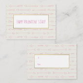 ピンク矢印バレンタインカード100パック ノートカード (正面/裏面)