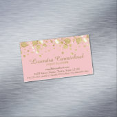 ピンク磁気名刺の金箔紙吹雪 マグネット名刺 (インサイチュ)