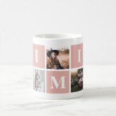 ピンク祖母フォトコラージュ Mimi コーヒーマグカップ (中央)