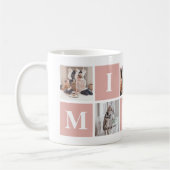ピンク祖母フォトコラージュ Mimi コーヒーマグカップ (左)