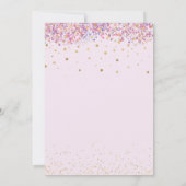 ピンク祝:紙吹雪バルーン5誕生日 招待状 (裏面)