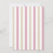 ピンク私たちの小さな恐竜の子供の誕生日パーティー 招待状 (裏面)