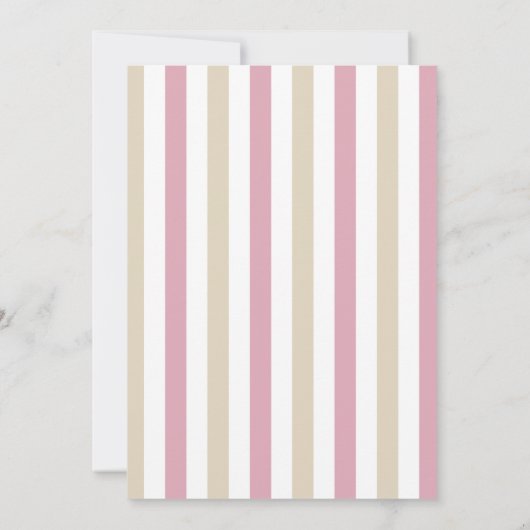 ピンク私たちの小さな恐竜の子供の誕生日パーティー 招待状 (裏面)