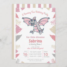 ピンク私たちの小さな恐竜の子供の誕生日パーティー