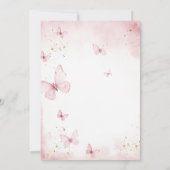 ピンク私たちの小さな蝶は1つの金ゴールドを回している 招待状 (裏面)