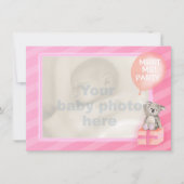 ピンク私に新生児の女の子のパーティーの招待会って下さい 招待状 (正面)