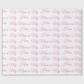 ピンク私の母は私のヒーローのスクリプト母の日 ラッピングペーパー (フラット)