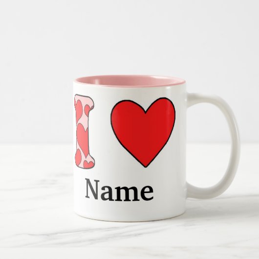 ピンク私はコストーミング大好き ツートーンマグカップ (右)