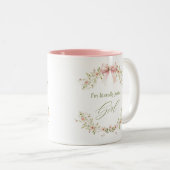 ピンク私は文字通り女の子のウイルスのギフト10代のだ ツートーンマグカップ (正面右)