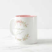 ピンク私は文字通り女の子のウイルスのギフト10代のだ ツートーンマグカップ (正面左)